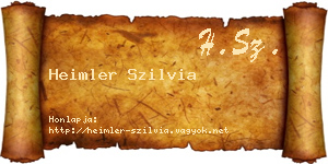 Heimler Szilvia névjegykártya